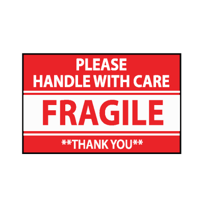 FRAGILE HANDLE WITH CARE Labels 3x5