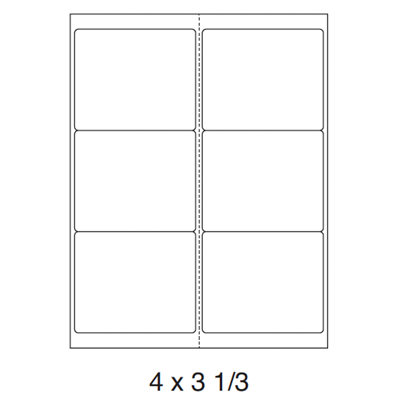 4x3-1/3 DC Shipping Laser Label White