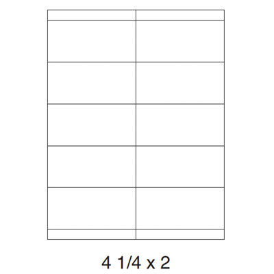 4-1/4x2 Butt Cut Laser Label White