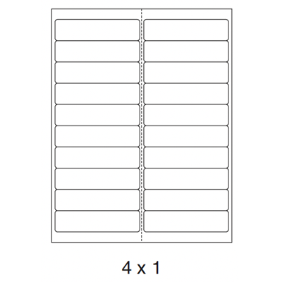 Inkjet Label 4x1 White 20/sheet