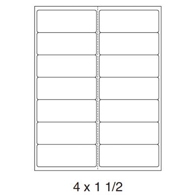 4x1-1/2 White Laser Lable 12/Sheet