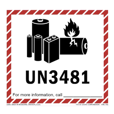 Lithium Battery UN3481 4-1/2x5 Label