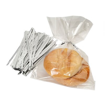 4in White Plastic Twist Ties - 2000/bag